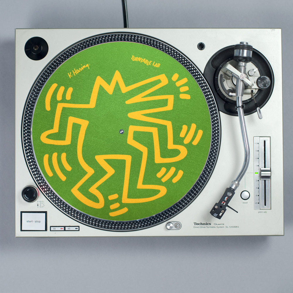 Turntable Lab: Keith Haring Dancin' Reversible Record Mat - Green / Blue