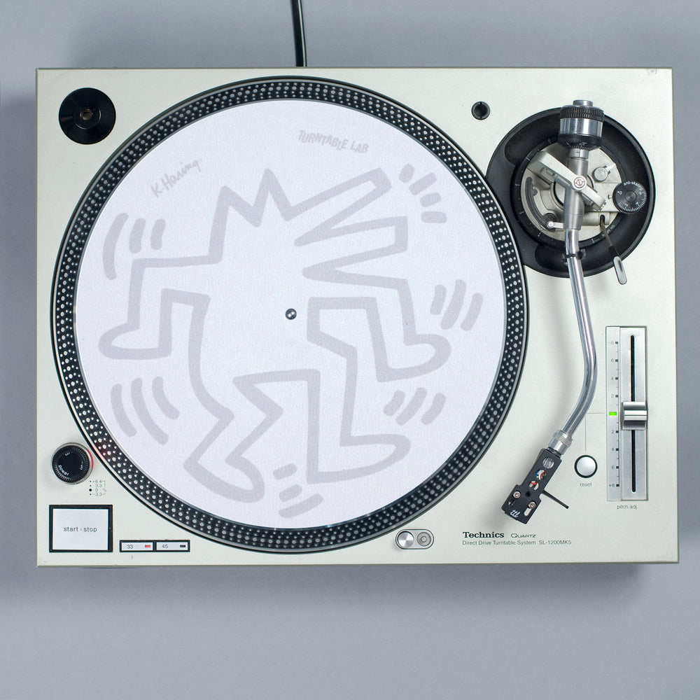 Turntable Lab: Keith Haring Dancin' Reversible Record Mat - Black / Grey