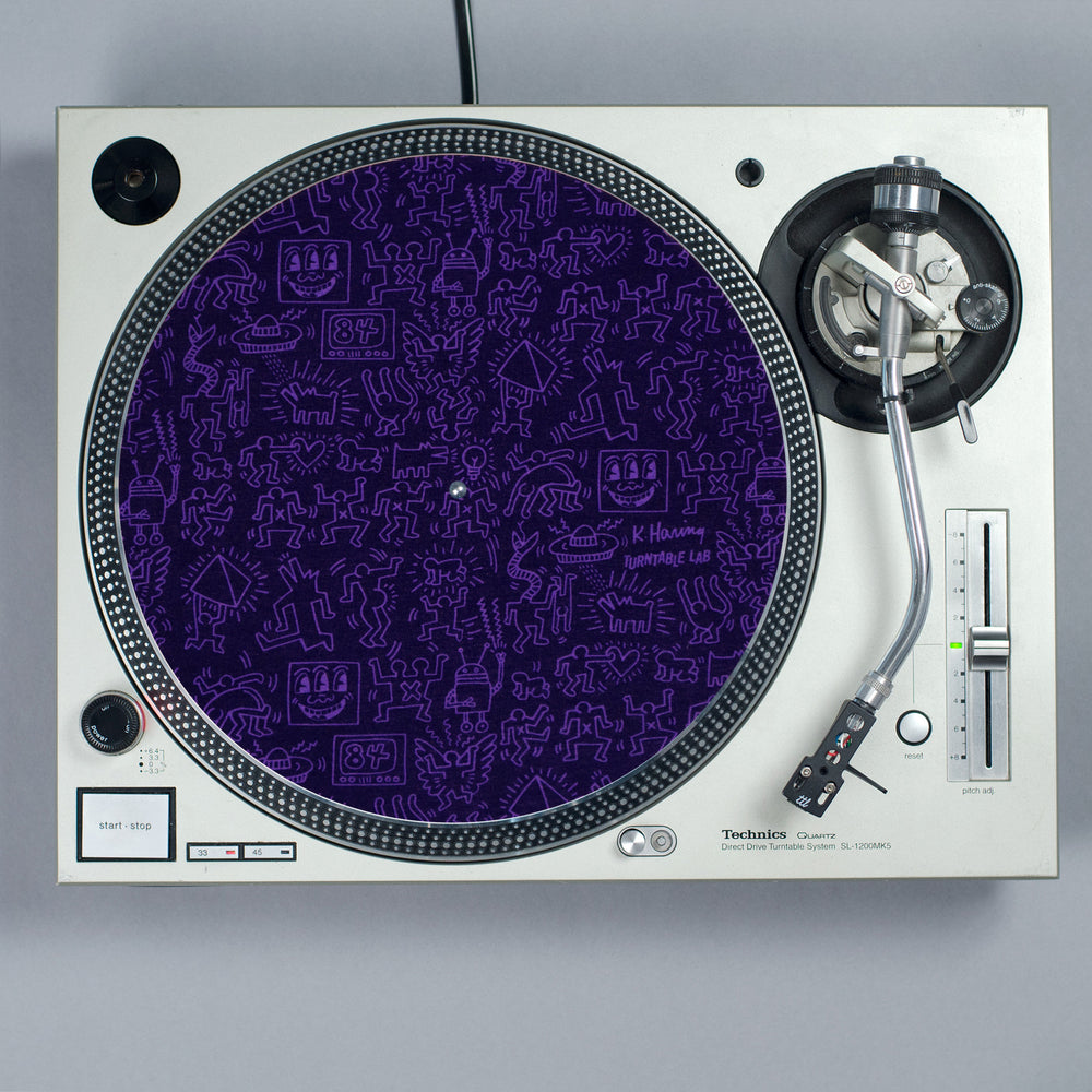Turntable Lab: Keith Haring Pattern Record Mat - Purple