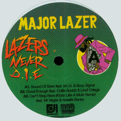 Major Lazer: Lazers Never Die (M.I.A., Busy Signal, Buraka Som Sistema, Thom Yorke) 12"