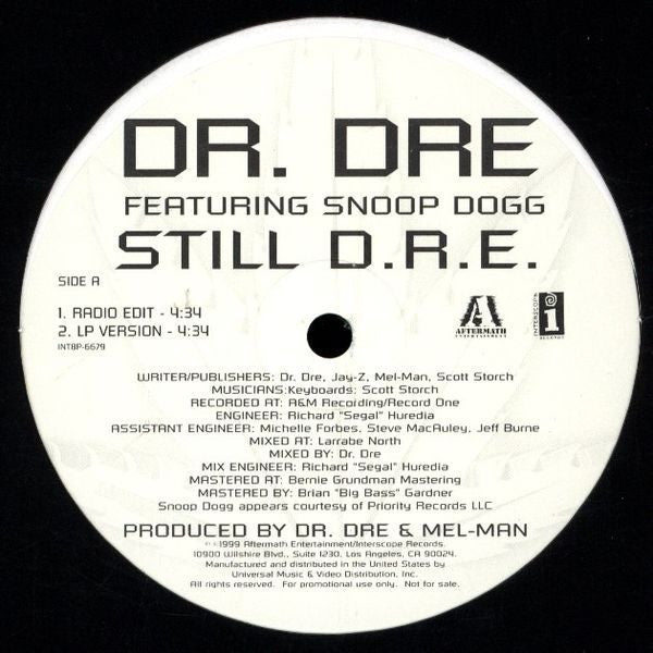 Dr. Dre: Still D.R.E. 12"