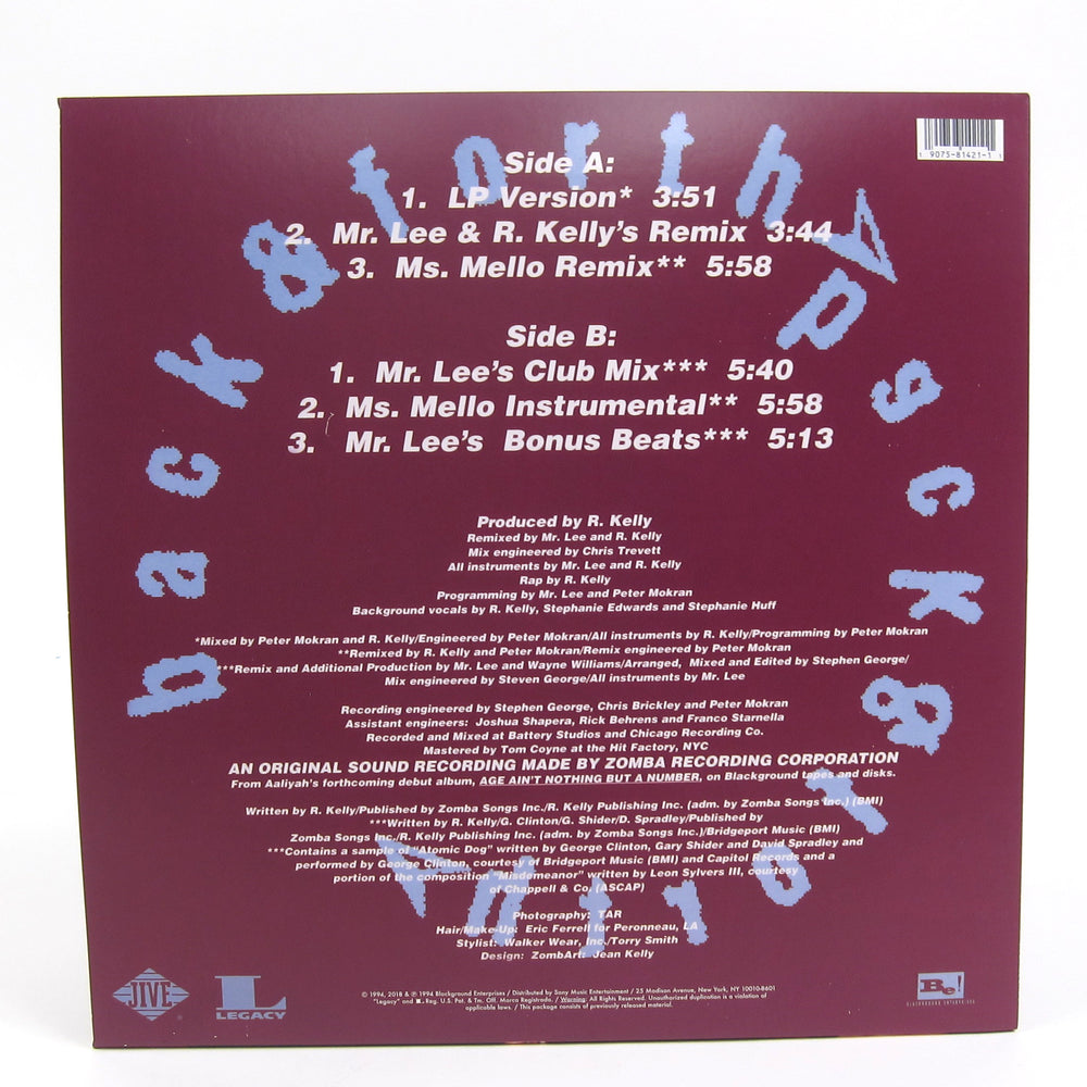 Aaliyah: Back & Forth (Colored Vinyl) Vinyl 12" (Record Store Day)