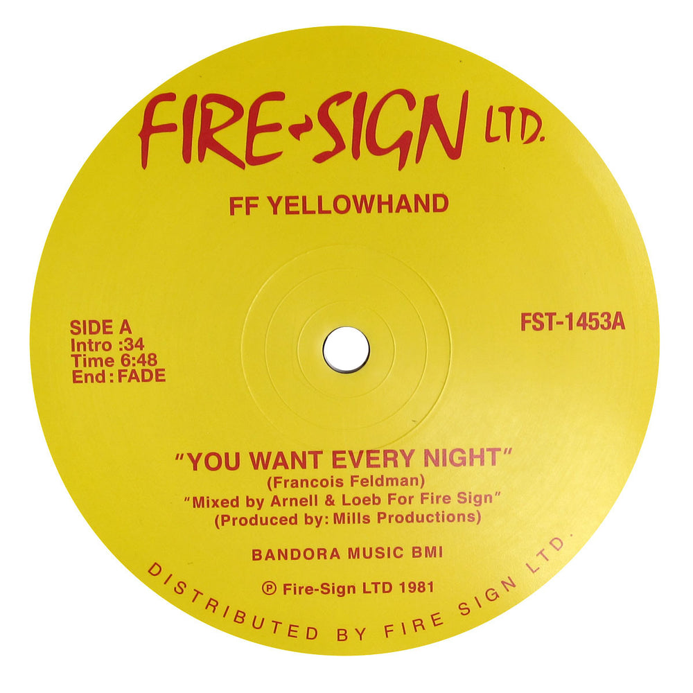 FF Yellowhand: You Want Every Night / Can You Feel It Vinyl (Italo) 12"