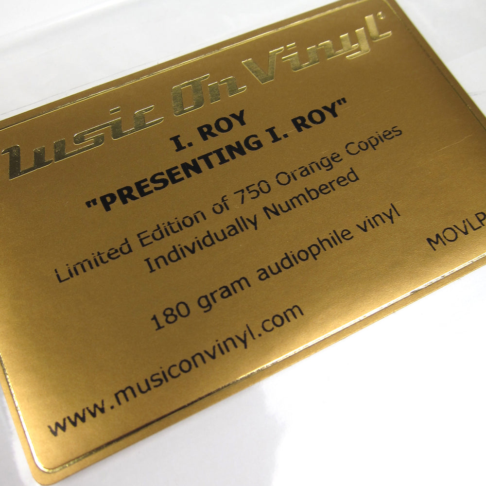 I. Roy: Presenting I. Roy (Music On Vinyl 180g, Colored Vinyl) Vinyl LP