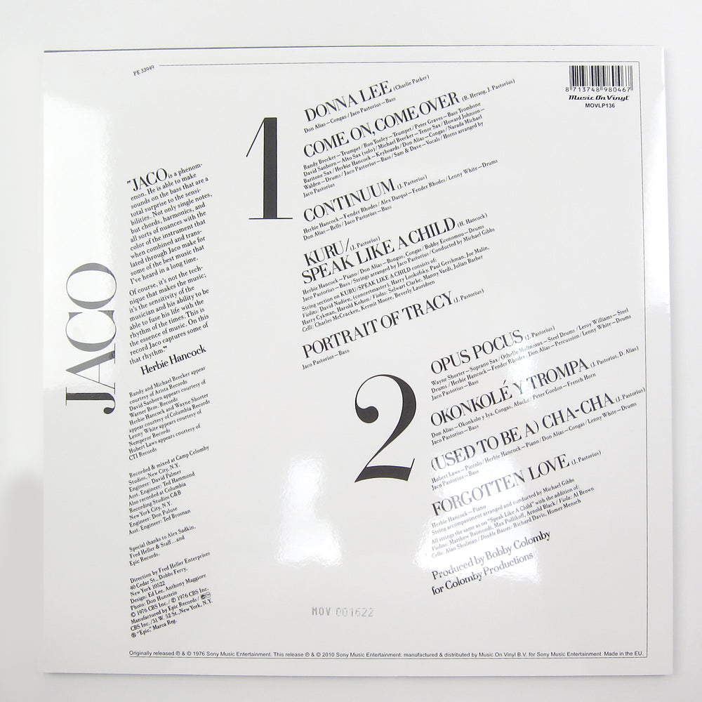 Jaco Pastorius: Jaco Pastorius (Music On Vinyl 180g, Colored Vinyl) Vinyl LP