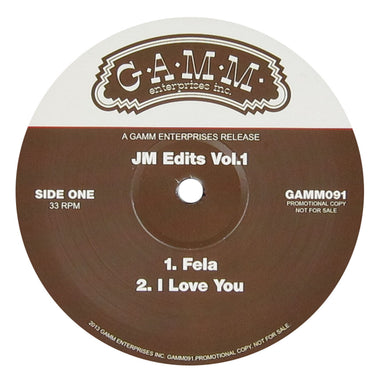 Johnny Miller: JM Edits Vol.1 (Fela, D'Angelo, Weldon Irvine, Bill Withers) Vinyl 12"