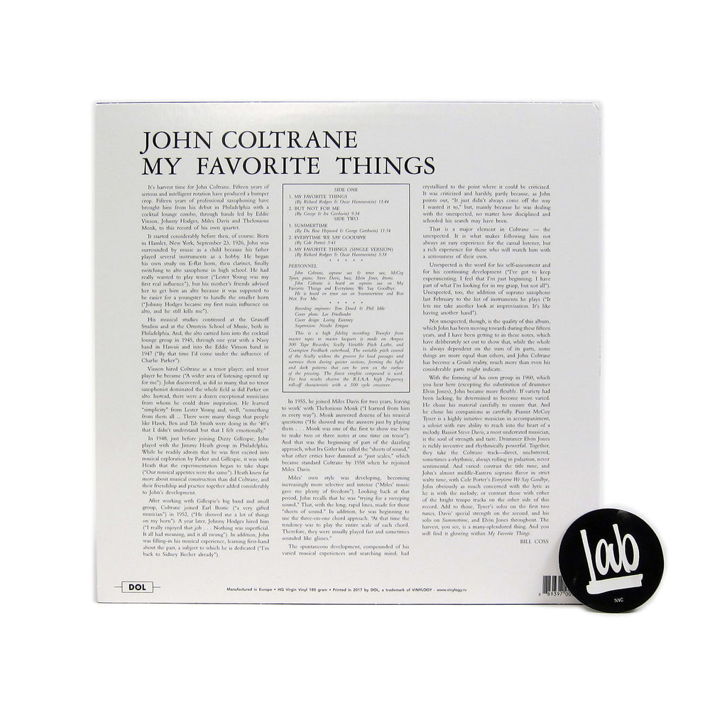 John Coltrane: My Favorite Things (Blue Colored Vinyl) 