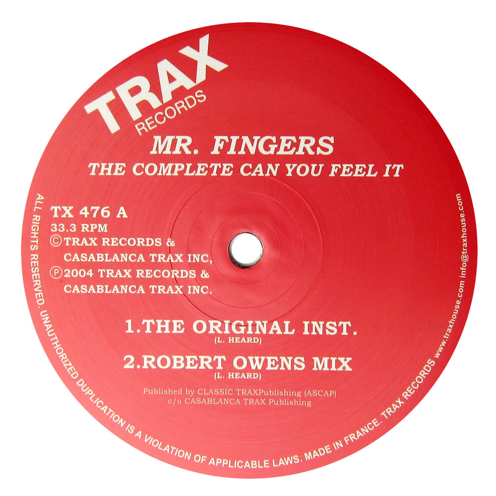 Mr. Fingers: The Complete Can You Feel It Vinyl 12"