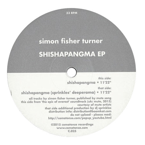 Simon Fisher Turner: Shishapangma EP (DJ Sprinkles) Vinyl 12"