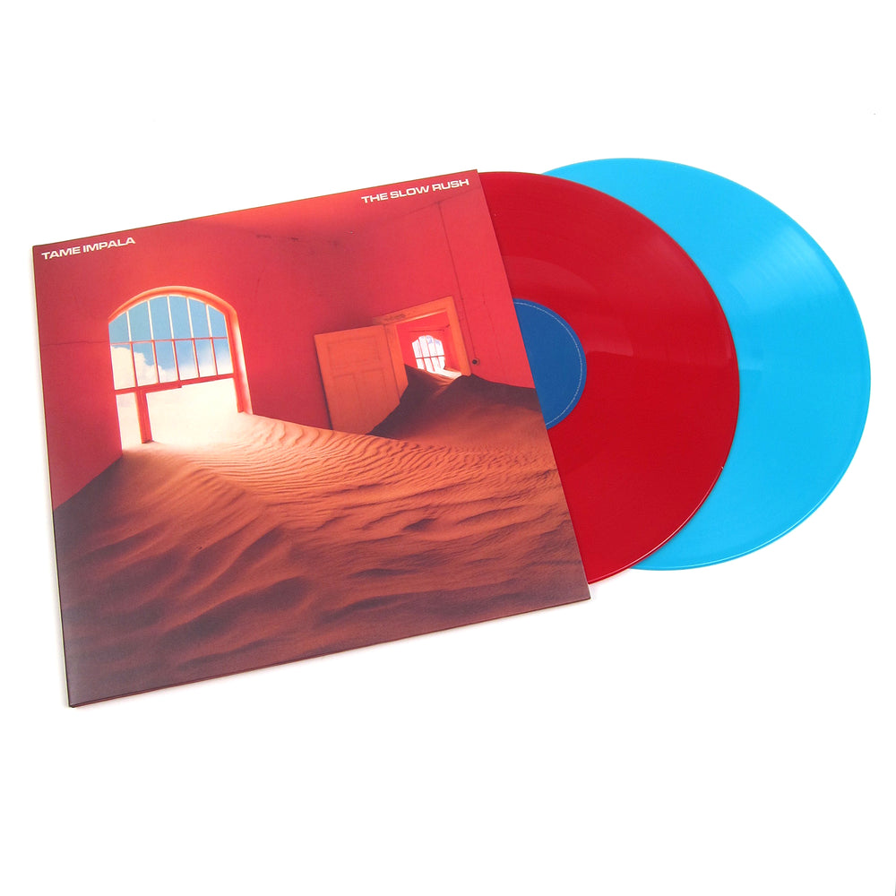 Tame Impala: The Slow Rush (180g, Indie Exclusive Red / Light Blue Colored Vinyl) Vinyl 2LP - Limit 1 Per Customer