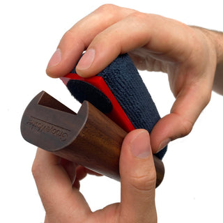 Groovewasher Walnut Cleaning Brush Handle with detachable pad