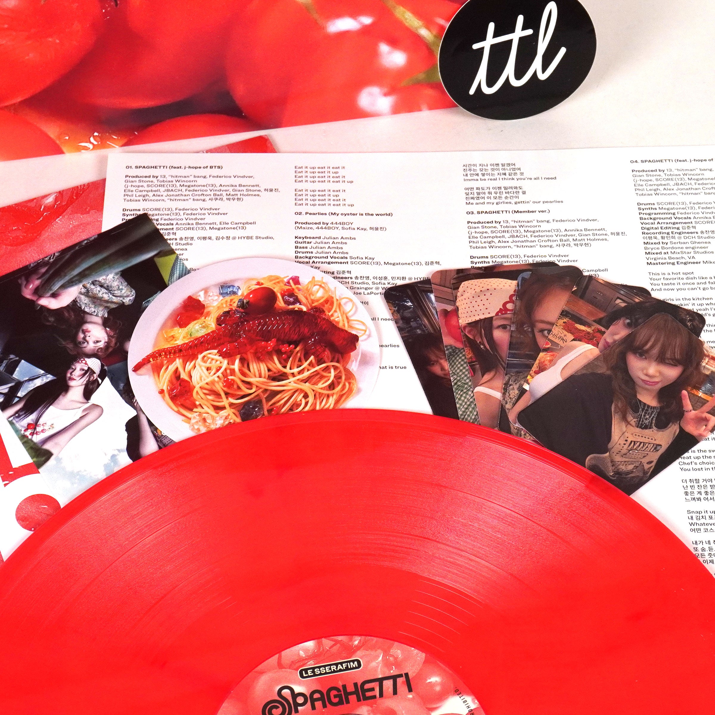 LE SSERAFIM: SPAGHETTI (Indie Exclusive Red Colored Vinyl) Vinyl