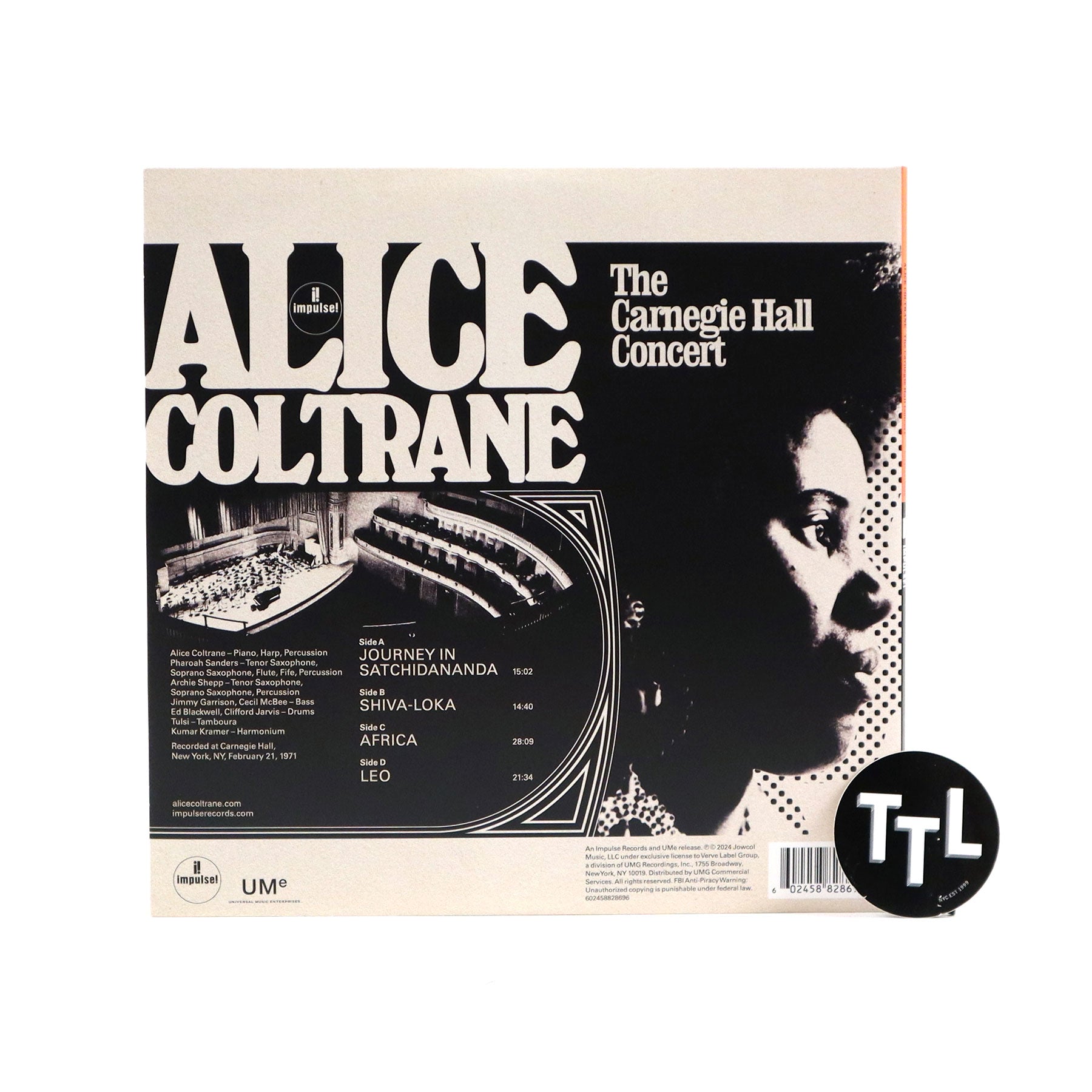 Alice Coltrane: The Carnegie Hall Concert Vinyl 2LP — TurntableLab.com