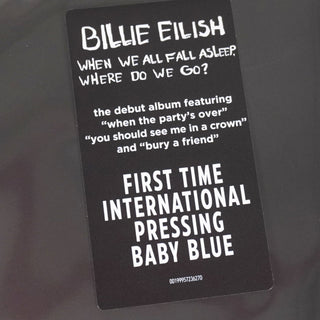 Billie Eilish: When We All Fall Asleep Where Do We Go (Import, Blue Colored Vinyl) Vinyl LP