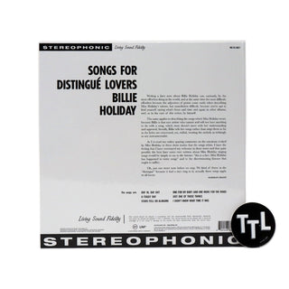 Billie Holiday: Songs For Distingue Lovers (Acoustic Sounds 180g) Vinyl LP
