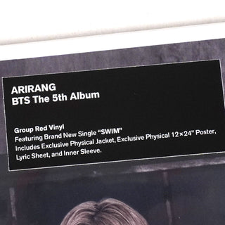 BTS: The 5th Album 'ARIRANG' (Import, Colored Vinyl) Vinyl LP