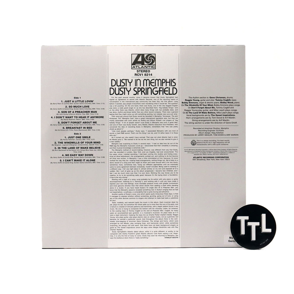 Dusty Springfield: Dusty In Memphis (Atlantic 75, Colored Vinyl) Vinyl LP