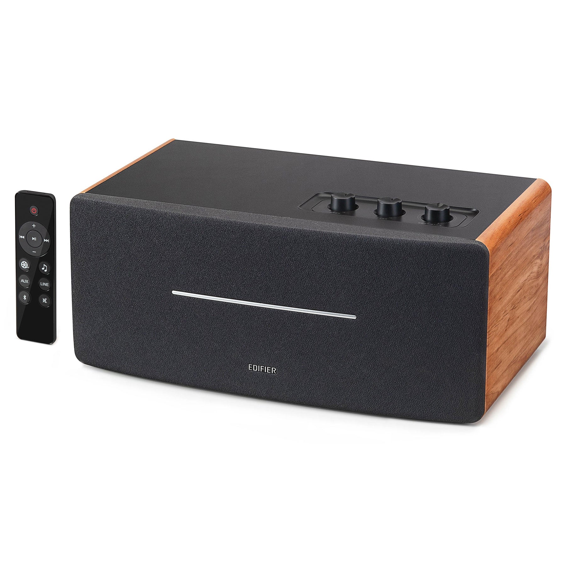 Edifier: D12 Stereo Speaker w/ Bluetooth - Wood Brown