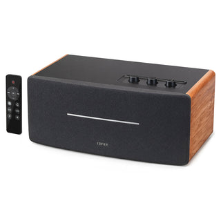 Edifier: D12 Stereo Speaker w/ Bluetooth - Wood Brown