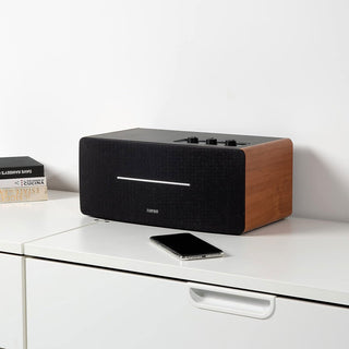 Edifier: D12 Stereo Speaker w/ Bluetooth - Wood Brown