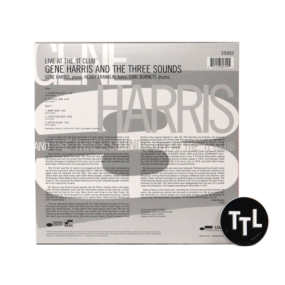 Gene Harris & The Three Sounds: Live At The 'It Club' (180g Gene Harris & The Three Sounds: Live At The 'It Club' (180g