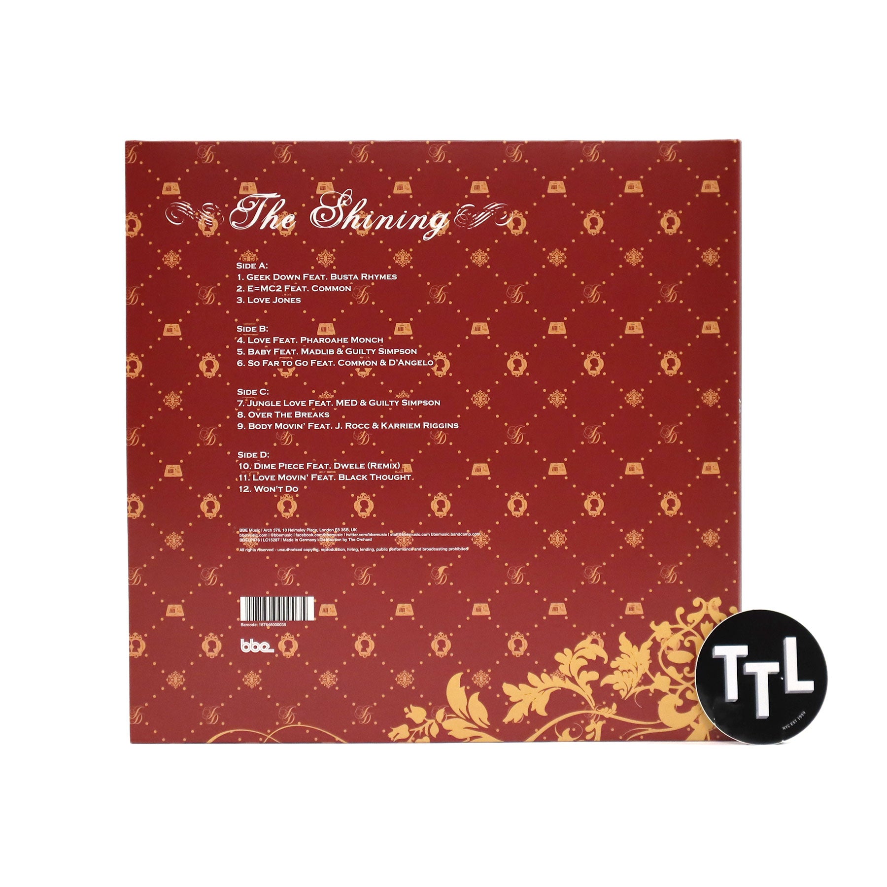 J Dilla SHINING INSTRUMENTALSレコード　2LP J Dilla SHINING INSTRUMENTALSレコード 2LP