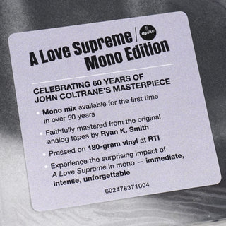 John Coltrane: A Love Supreme - Monophonic Edition (180g) Vinyl LP