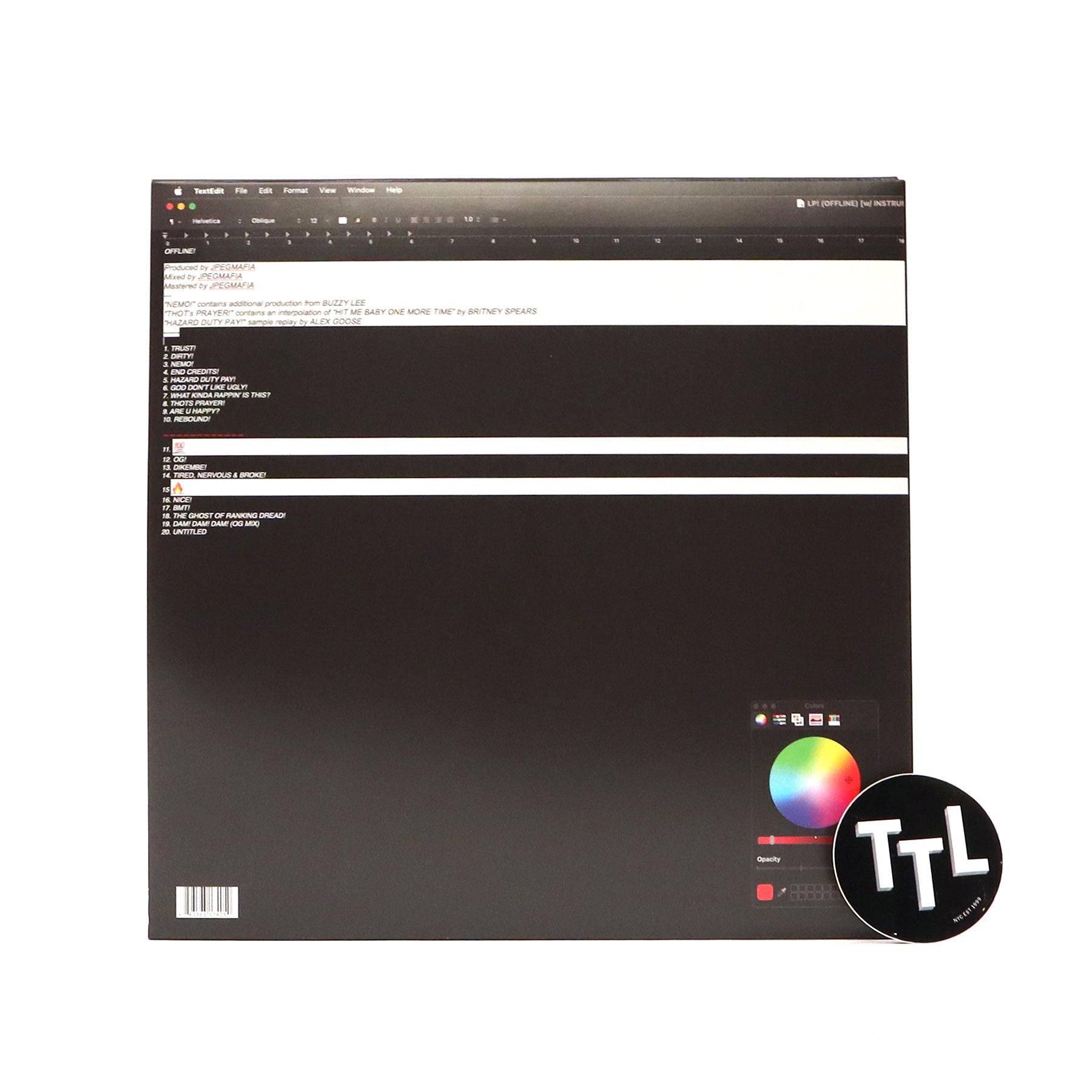 JPEGMAFIA: Lp! (Colored Vinyl) Vinyl 2LP — TurntableLab.com