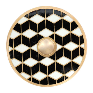 Love And Victory: Love And Victory: Tumbling Blocks 45 Adaptor - Black & White