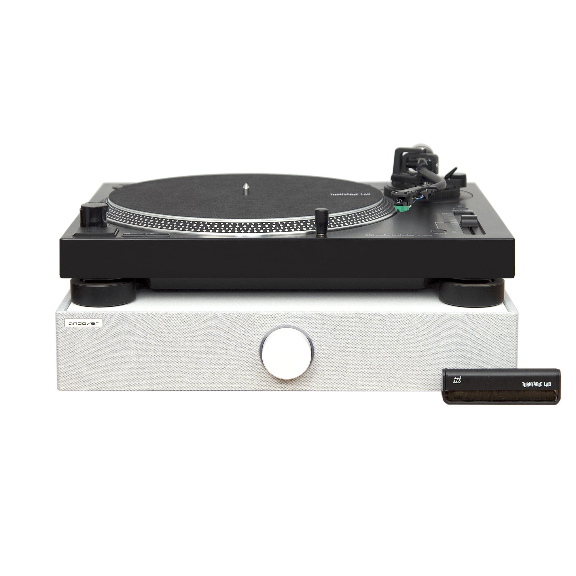 Andover SpinBase MAX Premium Giradischi Sistema Altoparlante con Bluetooth Streaming, Built-in Phono Pre-Amp Controlli Capacitivi e IsoGroove Noise-Free Playback Technology (Bianco