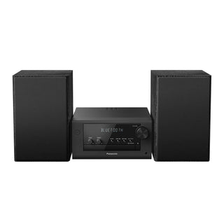 Black audio system with two speakers on a white background Panasonic
SC-PM700PP-K Stereo System (CD Player, Bluetooth, FM Radio