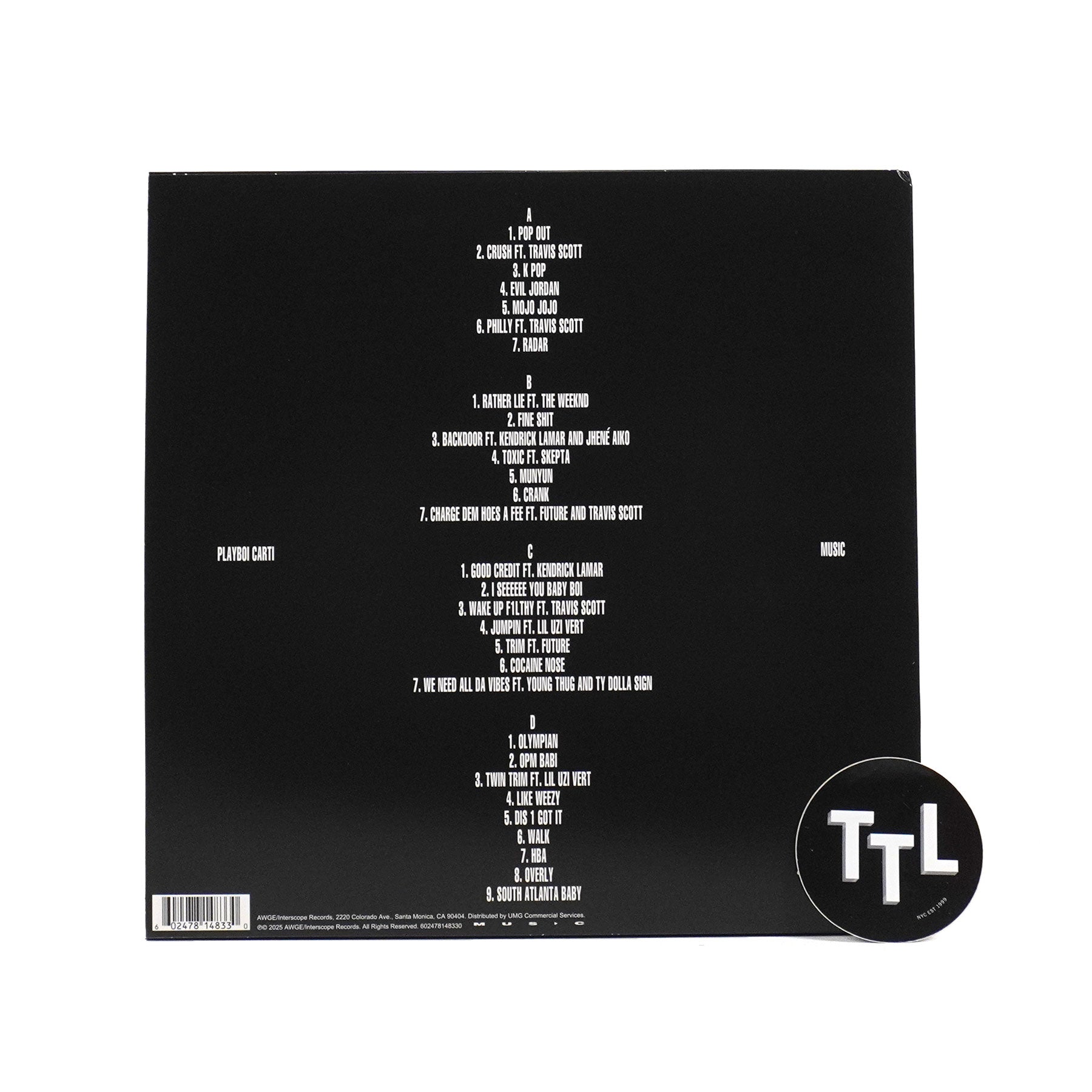 Playboi Carti: MUSIC Vinyl 2LP – - Main Image