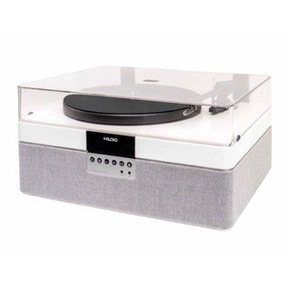 Plus Audio: The +Record Player Turntable + Integrated Audio System w/ Bluetooth - Special White Edition