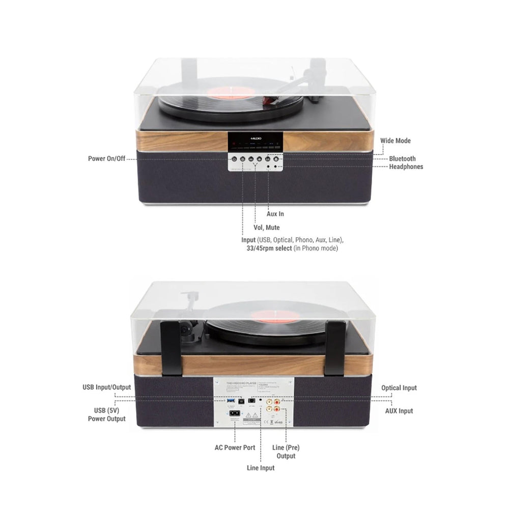 Plus Audio: The +Record Player Turntable + Integrated Audio System w/ Bluetooth - Special White Edition (Open Box Special)