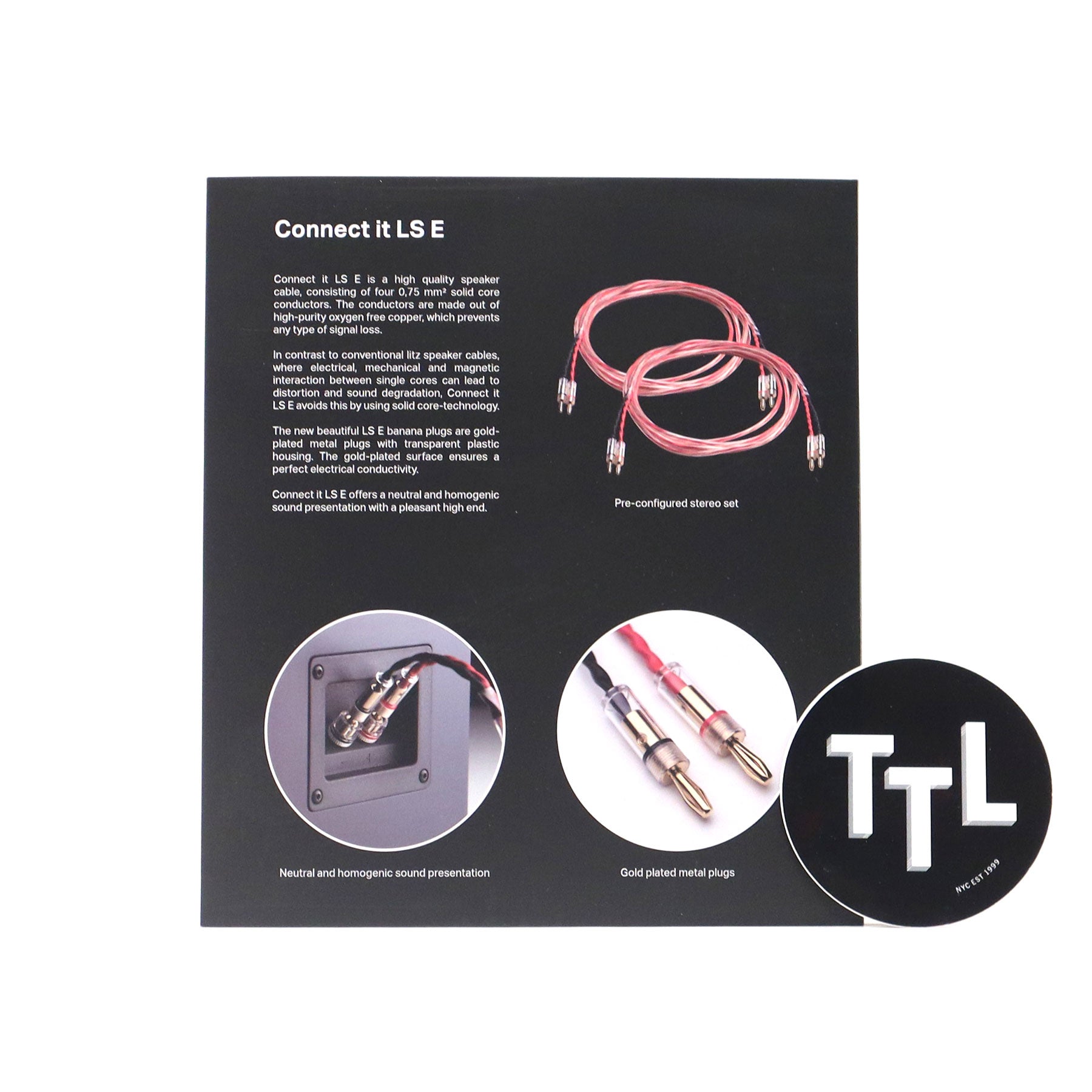 Pro-Ject Connect it LS E, hoogwaardige luidsprekerkabel van zeer zuiver, zuurstofvrij koper (3 m