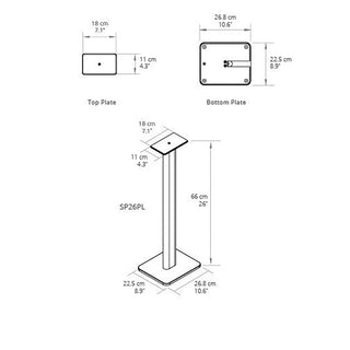 Kanto: SP26PL Speaker Stands for YU4 / YU6 / TUK (26" Height / Black / Pair)