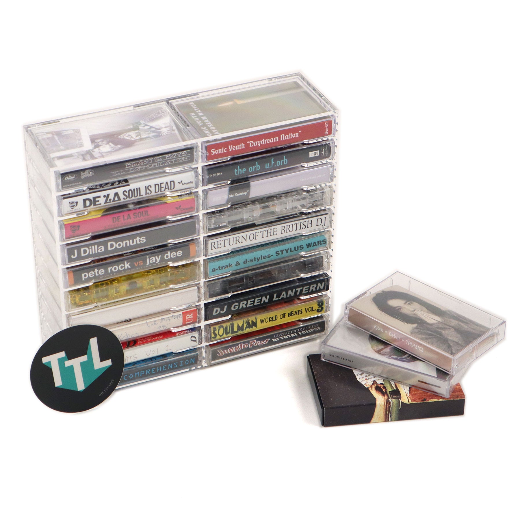 Cassette Club: Acrylic Cassette Tape Holder - 20 Tapes TurntableLab.com Cassette Club: Acrylic Cassette Tape Holder - 20 Tapes TurntableLab.com