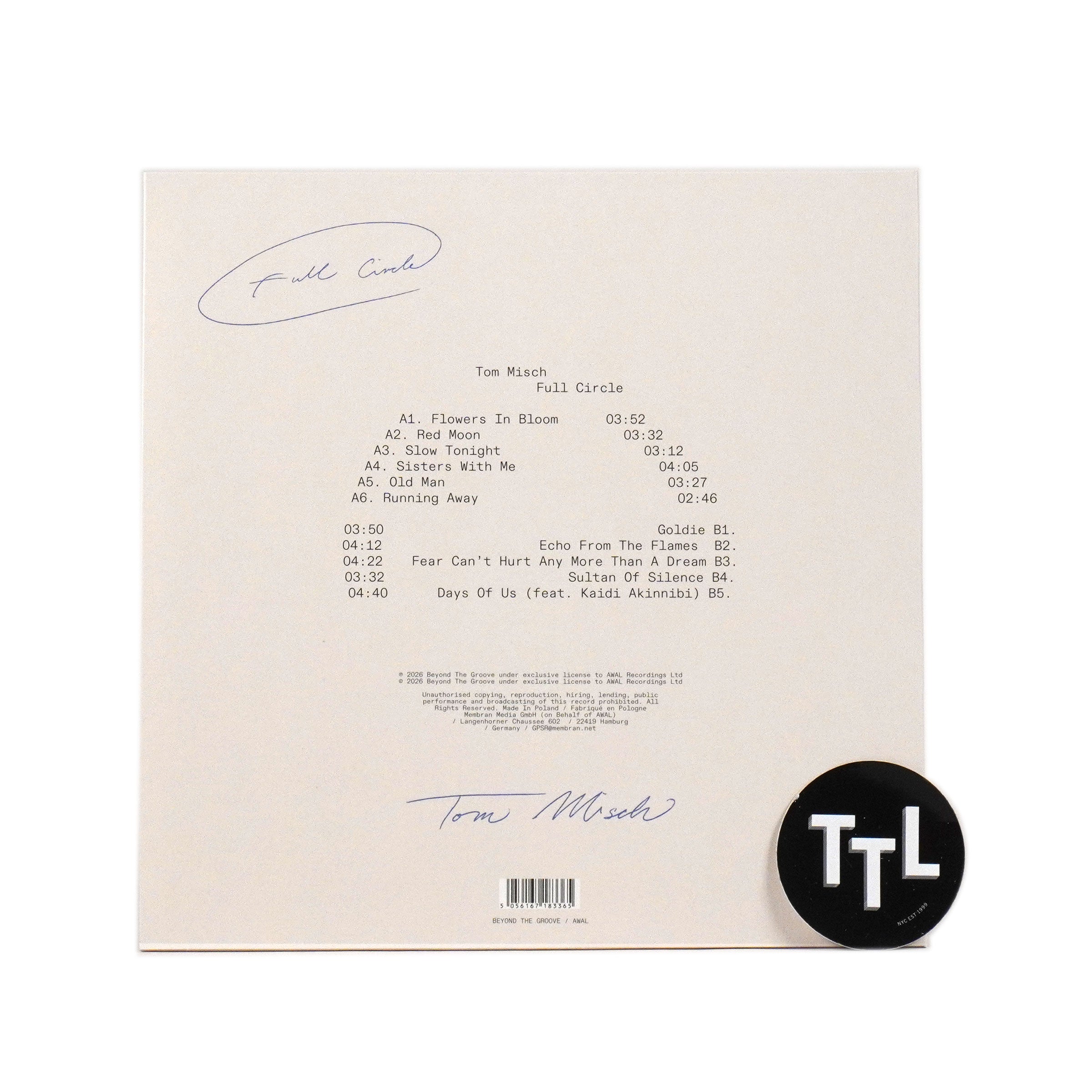 洋楽 Tom Misch-Full Circle BR Blue &white LP Tom Misch: Full Circle (Indie Exclusive Colored Vinyl) Vinyl LP