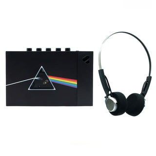We Are Rewind: WE-001 Portable Cassette Player w/ Bluetooth - Pink Floyd Edition & EQ-002 Headphones Bundle