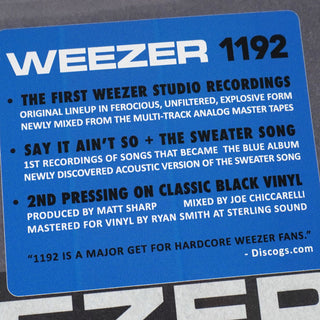 Weezer: 1192 (Early Studio Sessions) Vinyl LP