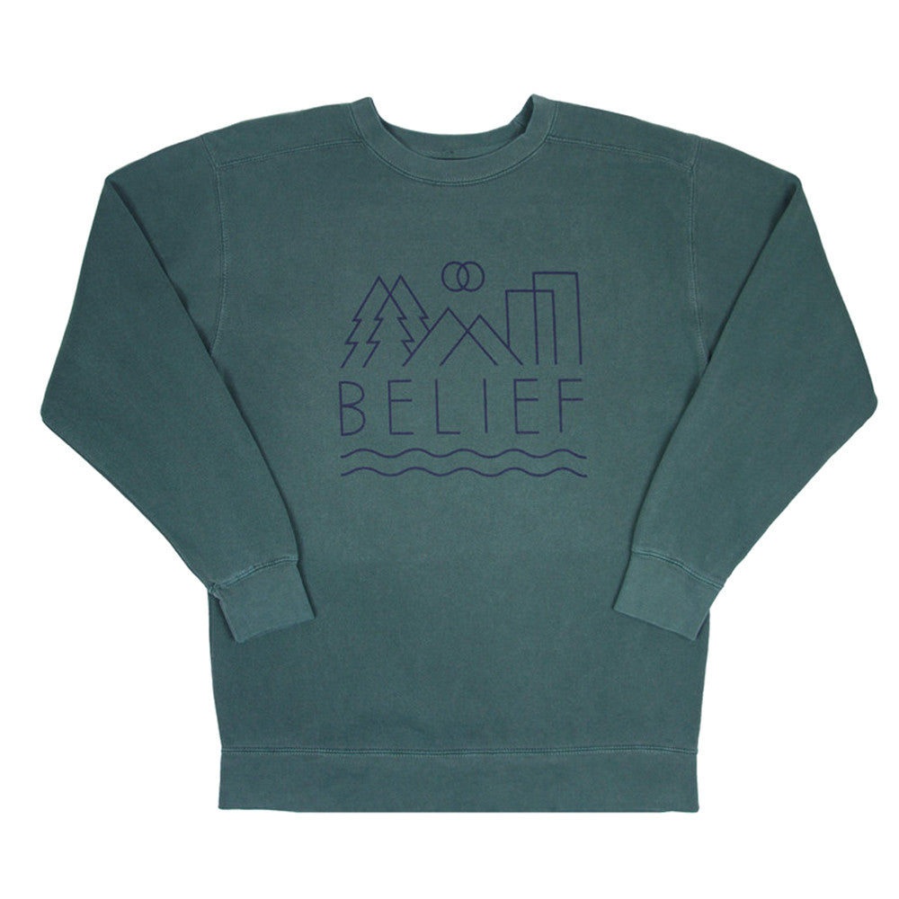 Belief: 3D Crewneck Sweatshirt - Blue Spruce