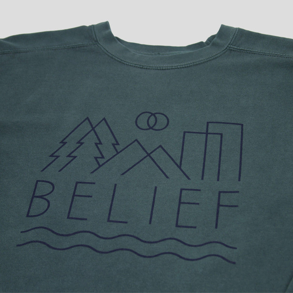 Belief: 3D Crewneck Sweatshirt - Blue Spruce