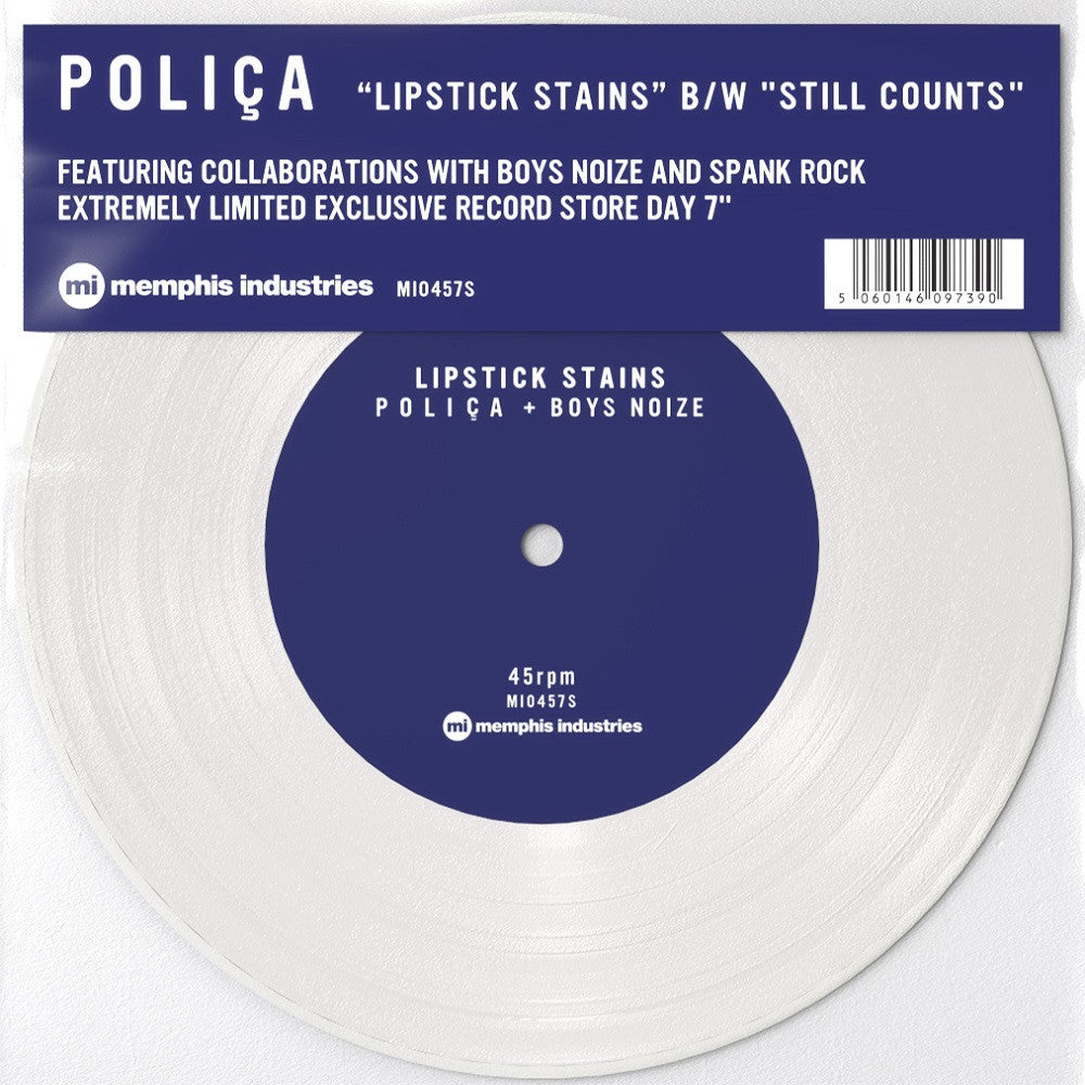 Polica: Lipstick Stains / Still Counts (Colored Vinyl) Vinyl 7" (Record Store Day)