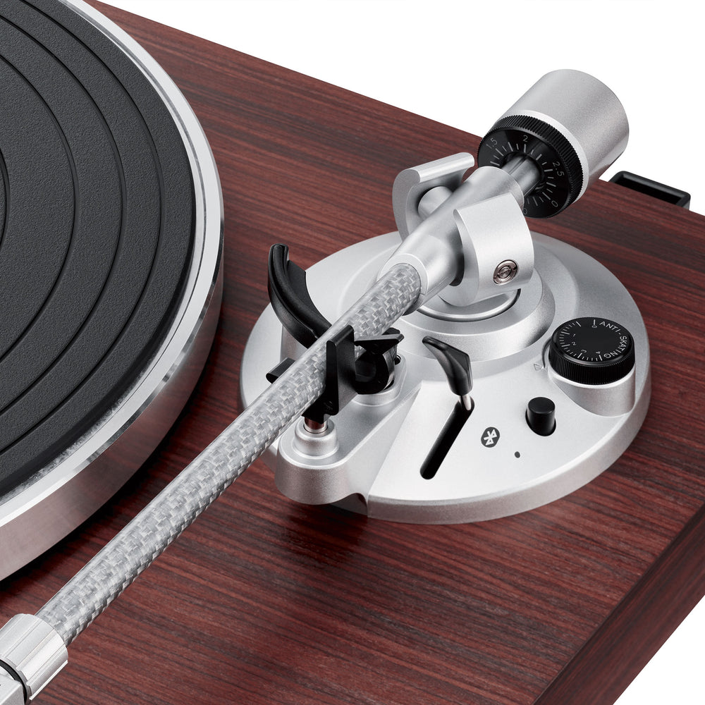 Audio-Technica AT-LPW50BT-RW Bluetooth Turntable Manual Belt-Drive 33/45  (Rosewood) Bundle with Deco Gear 12