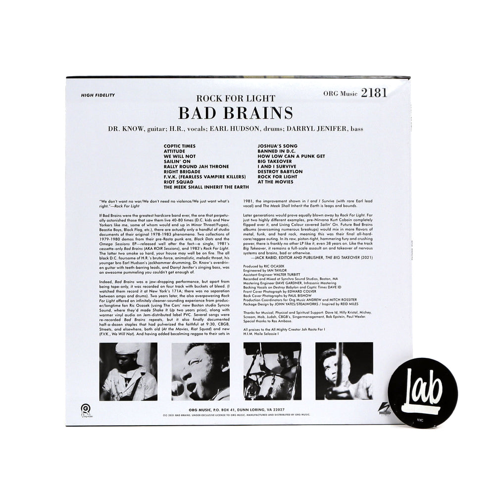 Bad Brains: Rock For Light - Punk Note Edition Vinyl LP