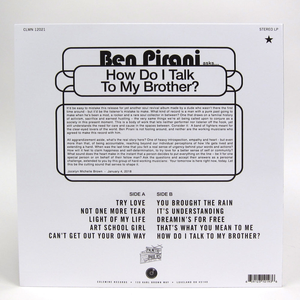 Ben Pirani: How Do I Talk To My Brother? Vinyl LP