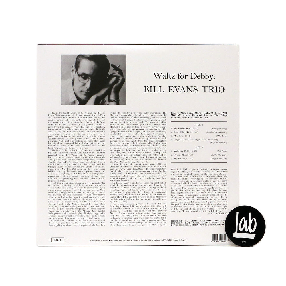 Bill Evans Trio: Waltz For Debby (Colored Vinyl) Vinyl LP