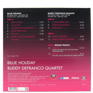 Billie Holiday / Buddy DeFranco Quartet: Live In Cologne 1954 Vinyl LP