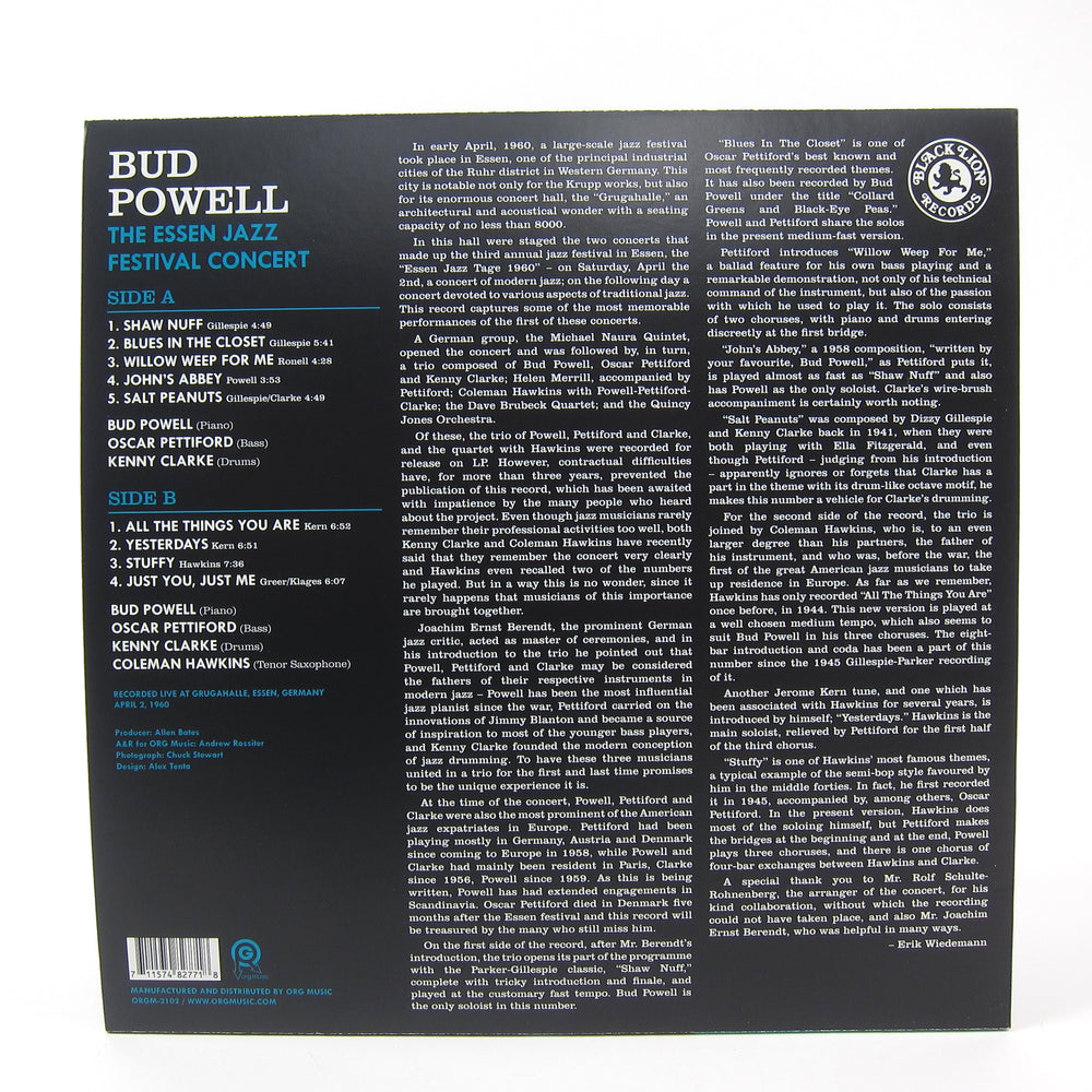 Bud Powell: The Essen Jazz Festival Concert (Indie Exclusive Colored Vinyl) Vinyl LP