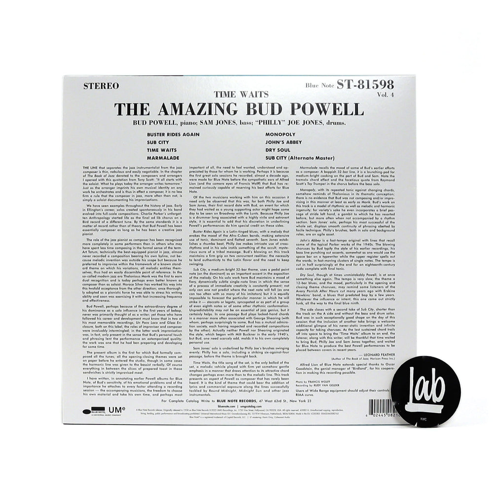 Bud Powell: Time Waits - The Amazing Bud Powell Vinyl LP